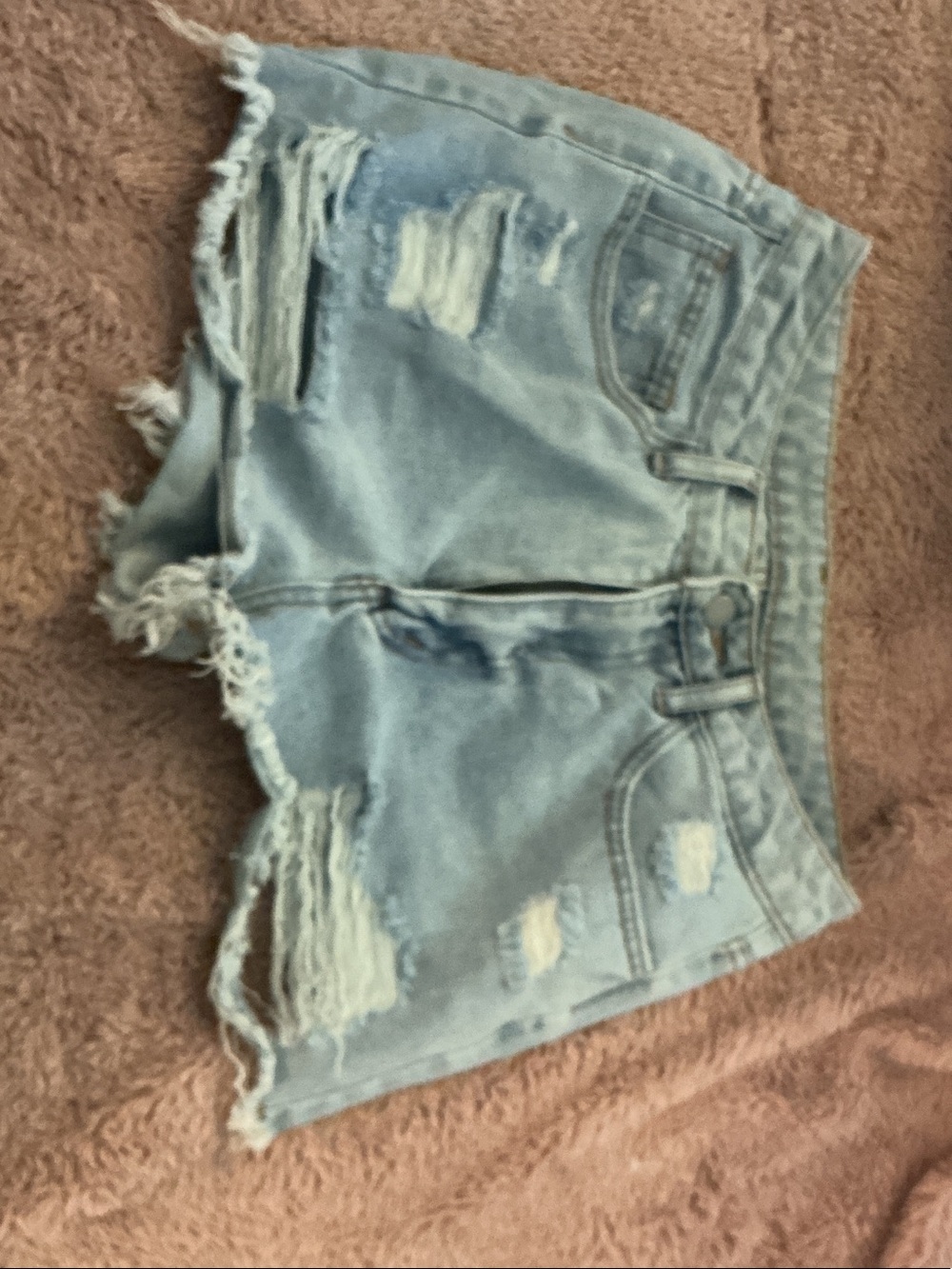 SHEIN Distressed Light Blue Denim Women’s Shorts Med.